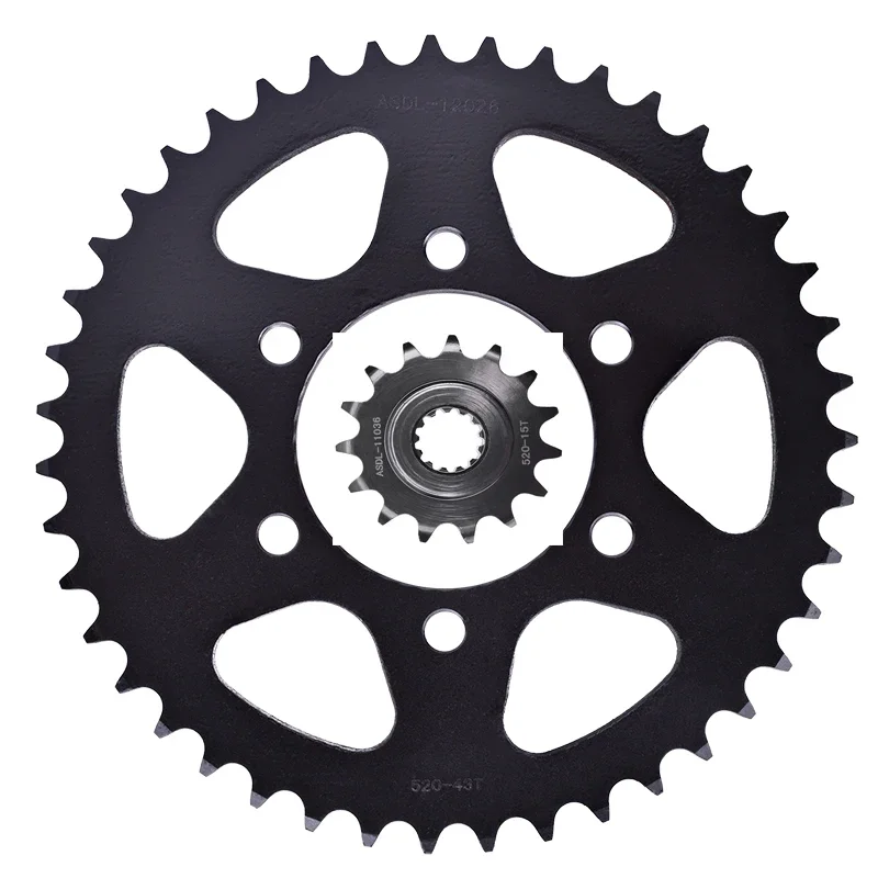 

520 15T 43T Front Rear Sprocket For Kawasaki Z750 ZR750 2004-2012 Z 750 R 2011-2012 Z750 S ZR 750 2005-2006