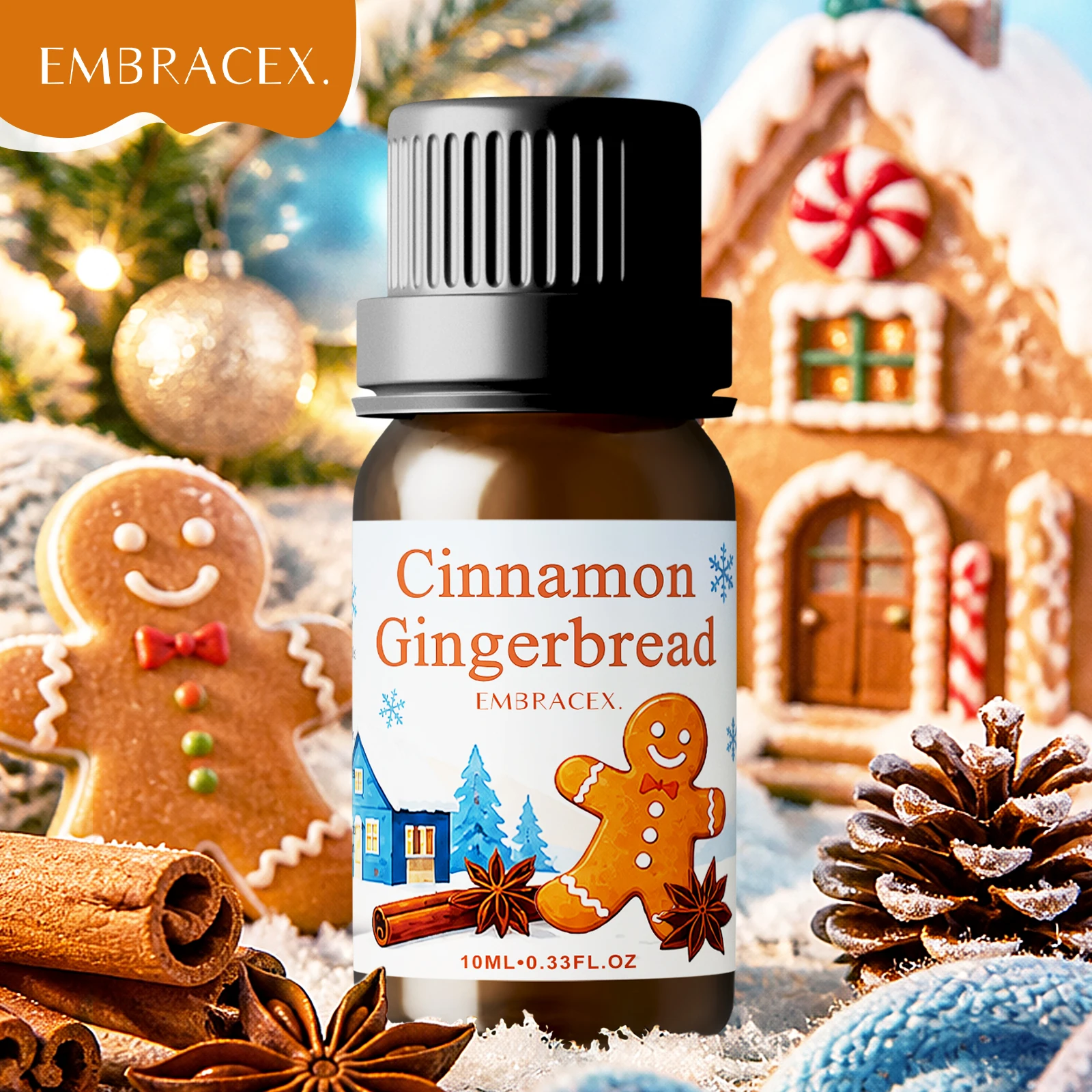 10ml Cinnamon Gingerbread Fragrance Oil Odor Eliminating Fragrance Candle Making Diffuser Oil Gift Winter Fragrance Oil