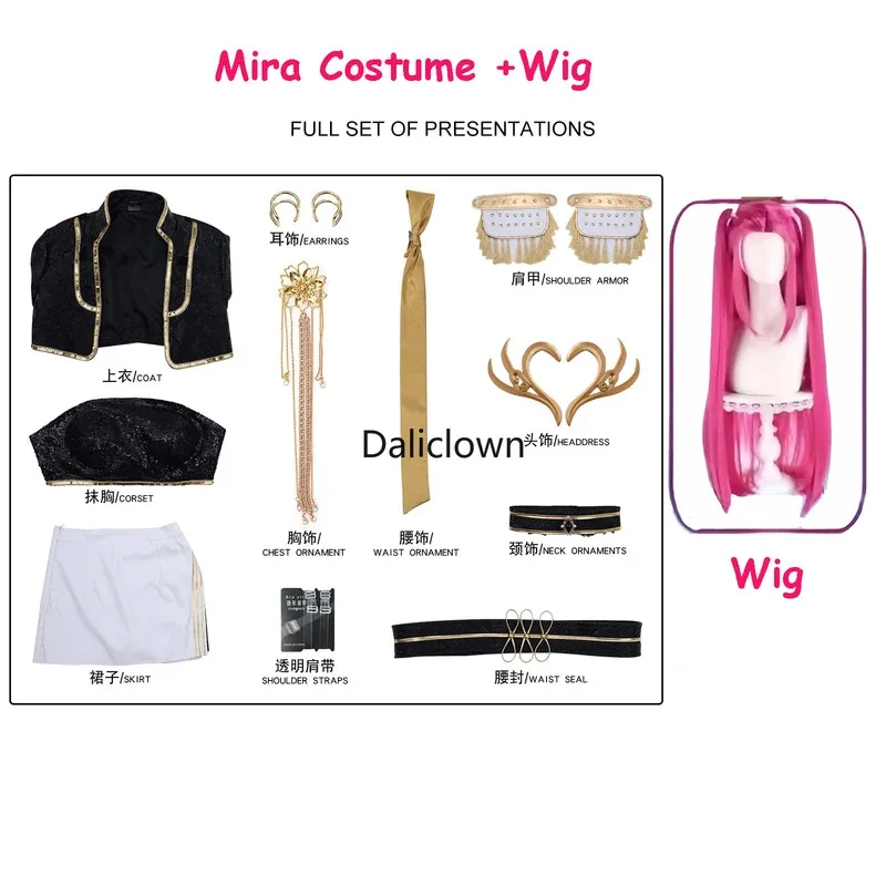 CyBlack Golden KPop Demon Hunters Huntrix Rumi Zoey Mira Cosplay disfraz peluca mujeres adultas fiesta de Halloween puesta en escena Outfi