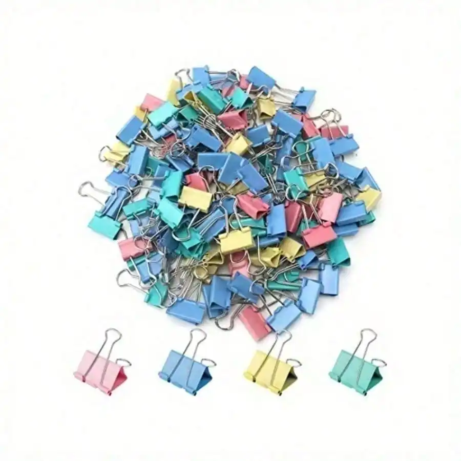30PCS 2025 15mm Binder Clips  Colorful Clamps For Documents/Exams