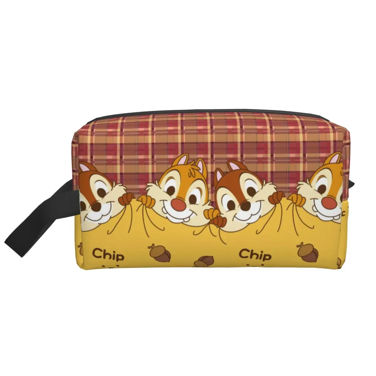 Benutzerdefinierte lustige Cartoon Chip und Dale Kulturtasche für Frauen Make-up Kosmetik Organizer Lady Beauty Aufbewahrung Dopp Kit Box