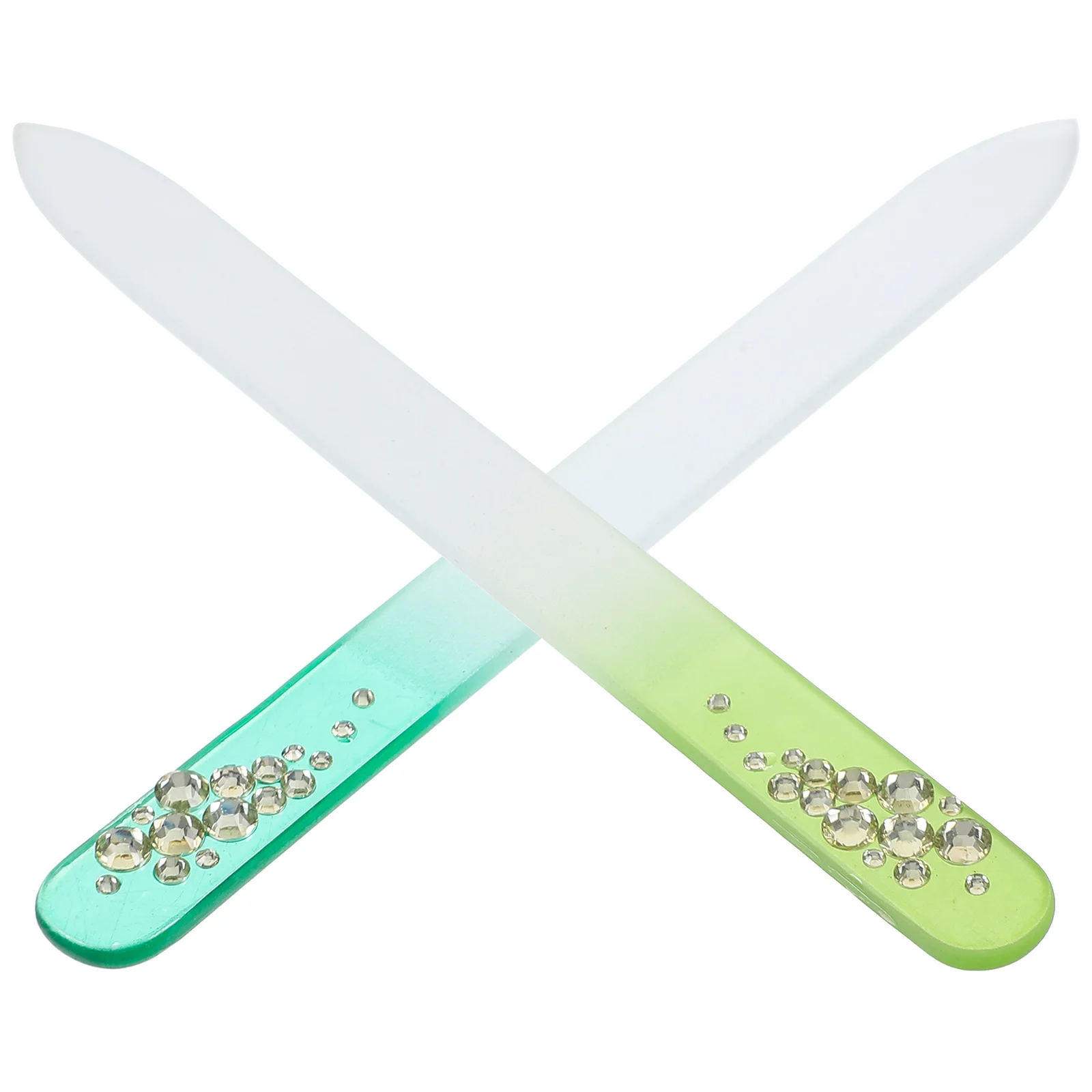 ตะไบเล็บแก้วหลากสี 2 ชิ้น ทนทาน ใช้สำหรับทำเล็บมือ ดูแลเล็บมือ ใช้ได้ทั้งที่บ้านและร้านเสริมสวย อุปกรณ์ดูแลเล็บมือ