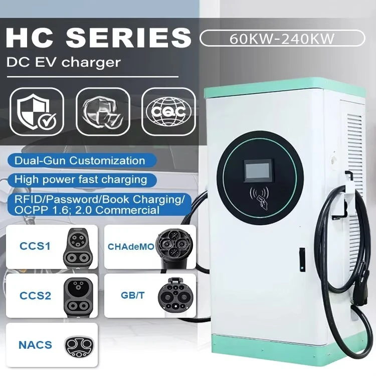 New TUV Certified OCPP CCS2 180KW Floor-Mounted Commercial DC EV Charging Station with 2 Guns