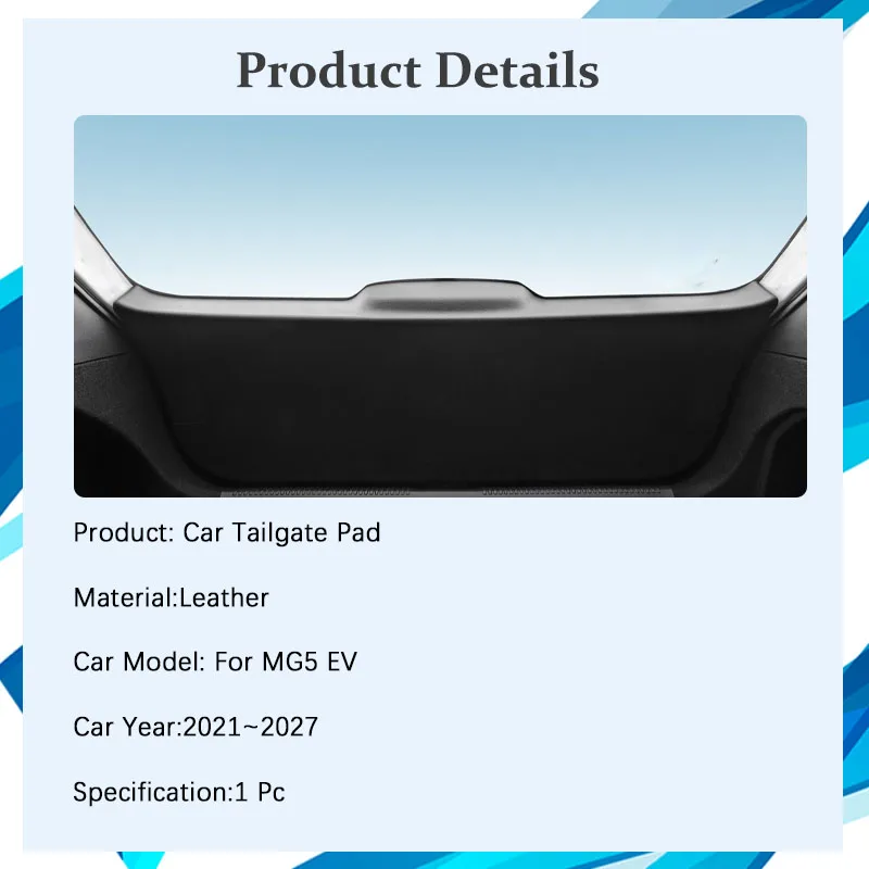 سيارة الجذع الباب الخلفي الوسادة ل MG5 EV Roewe Ei5 EP22 2021 ~ 2027 مكافحة القذرة عودة البضائع بطانة غطاء الباب الحصير الداخلية اكسسوارات السيارات