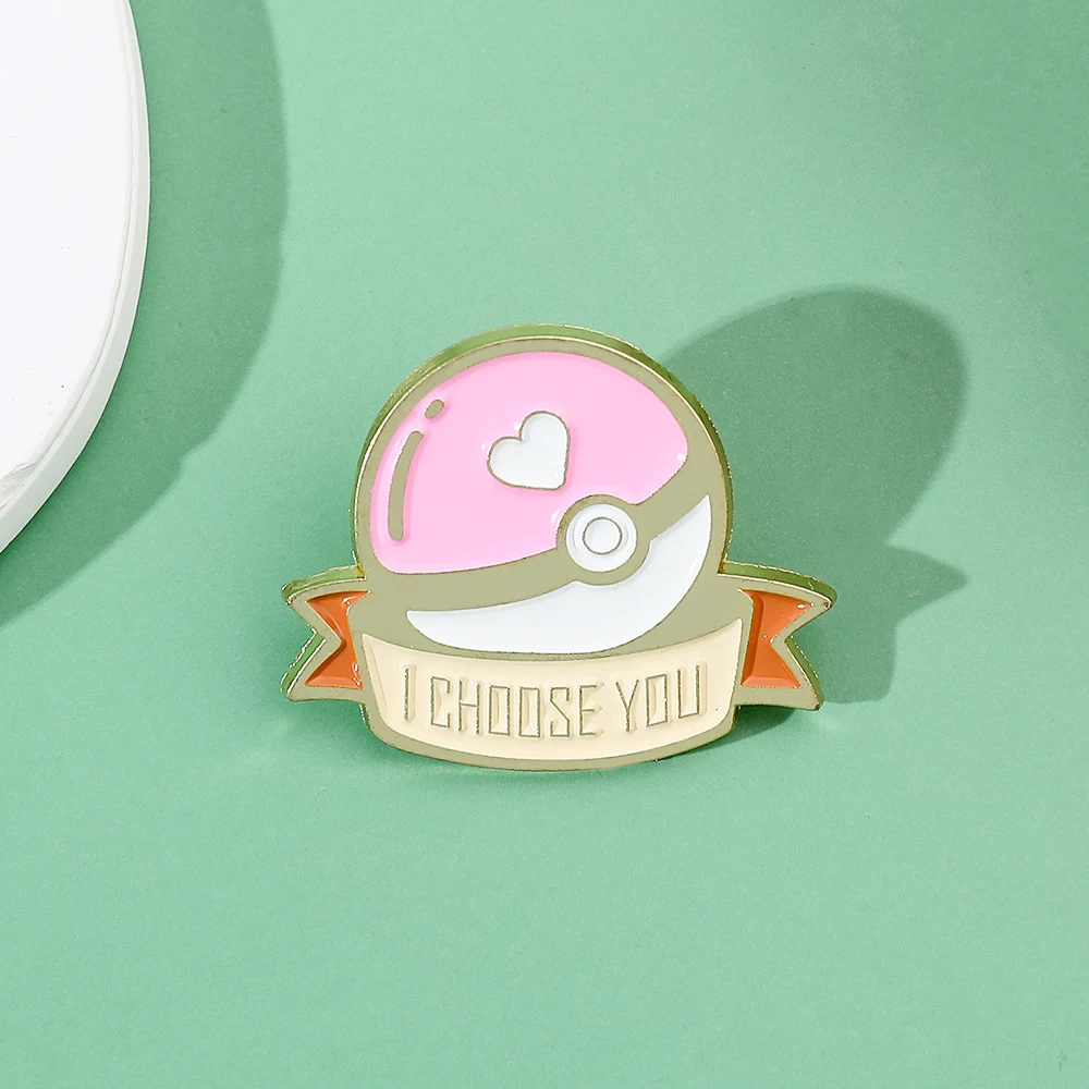 1 Pc Creative Fashion Choose You Brooch Poké Ball Enamel Pin Backpack Clothing Hat Jewelry Metal Badge Accessories Gift