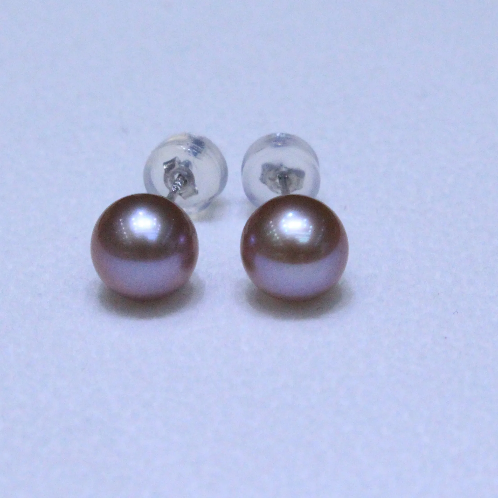 Beautiful Pearl Stud Earrings AAA+ 6-7mm 7-8mm 8-9mm 9-10mm 10-11mm Natural Round South Sea White Pink Purple Pearl Beads 925s