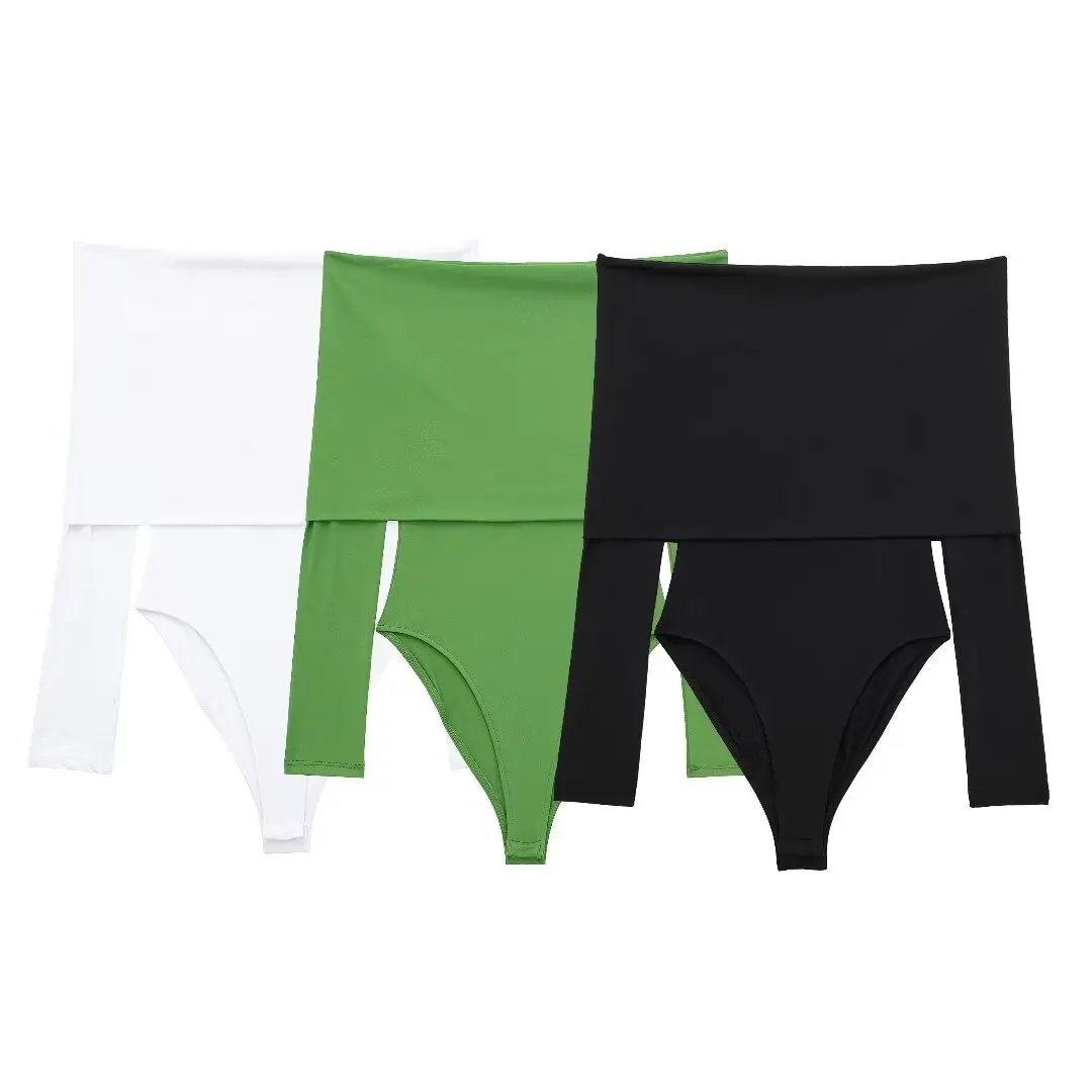 

Temperament Fashion One-word Collar Off-shoulder Long-sleeved Three-color Onesie for Women