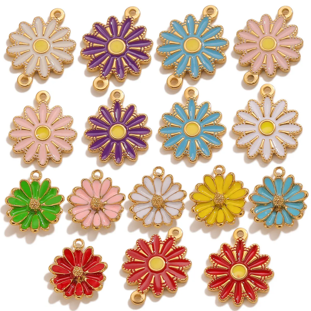 5pcs Stainless Steel Daisy Charms For Jewelry Making Daisy Flower Pendants DIY Handmade Jewelry Earrings Connector Accessories