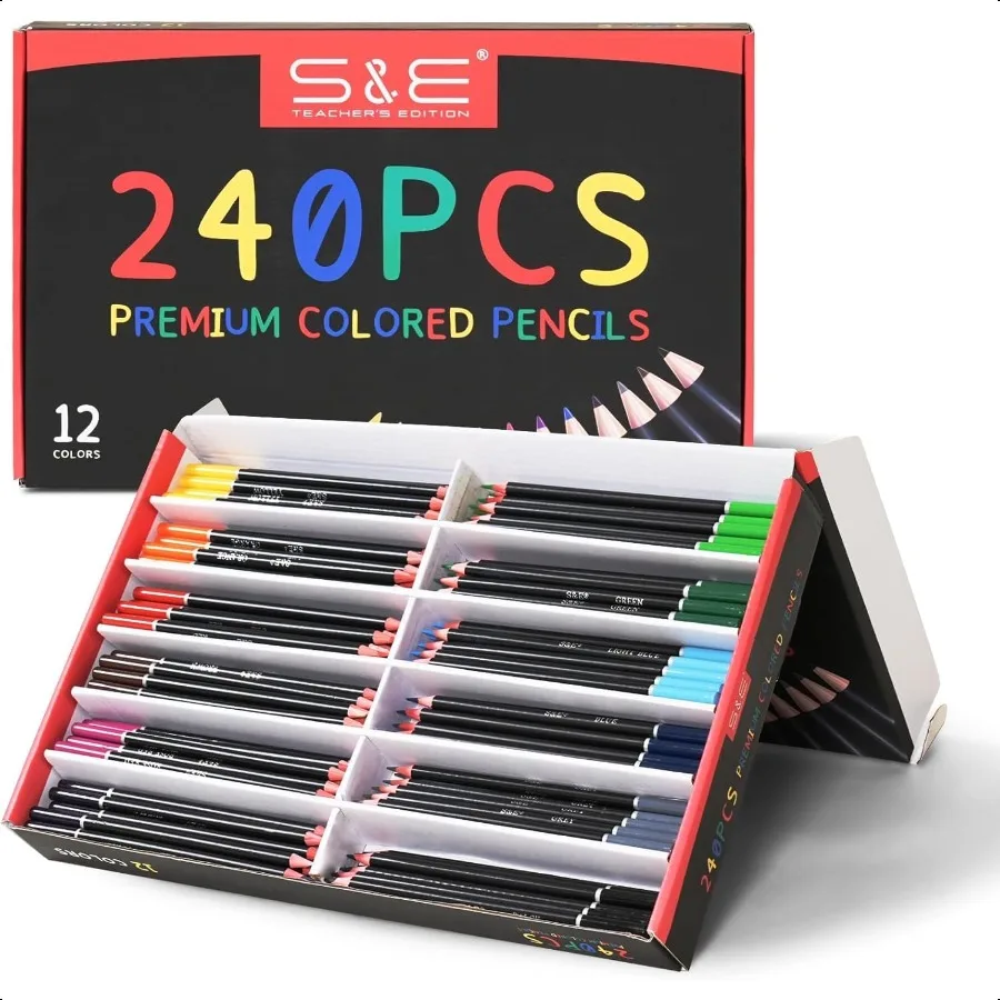 

Colored Pencils 240Pcs Presharpened er Soft Core Lead Kid's Colored pencils In Drawing Pencils Woodcase Lead Bulk Back to Schoo