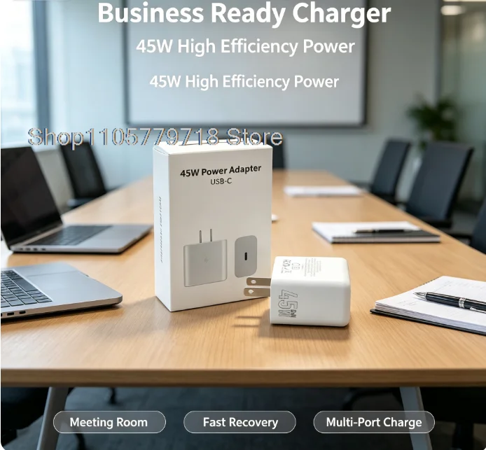 45W GaN 2-Port USB Type C Charger Quick Charge 3.0 For iPhone 17 ProMax Samsung Xiaomi US Plug Wall Mobile Phone Fast Charging
