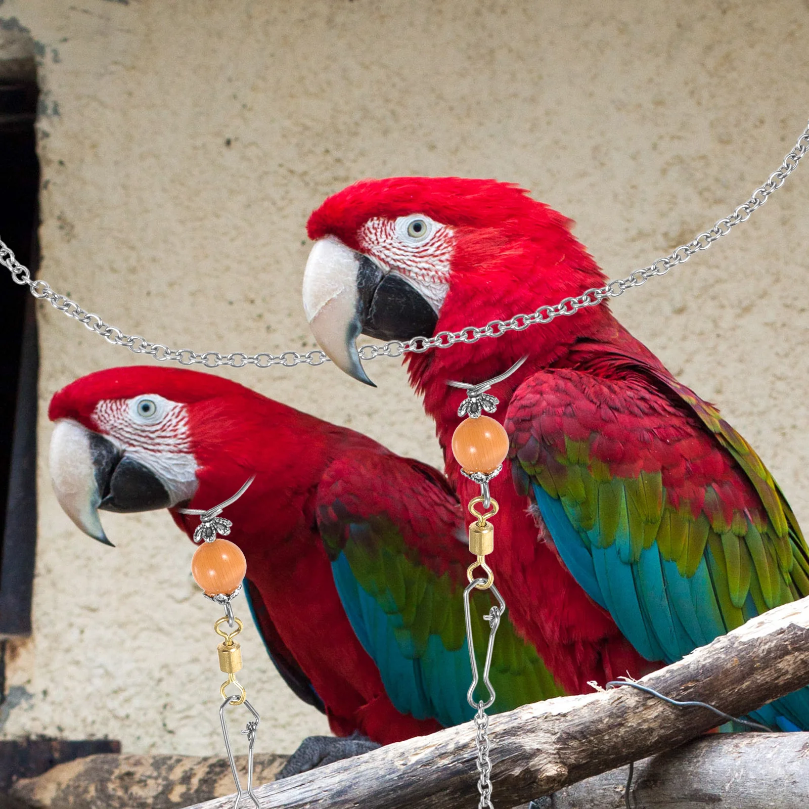 

1Set Parrot Neck Chain Stainless Steel Bird Collar Training Harness Lightweight Pendant Decoration Fly Train Chain Bird Leash