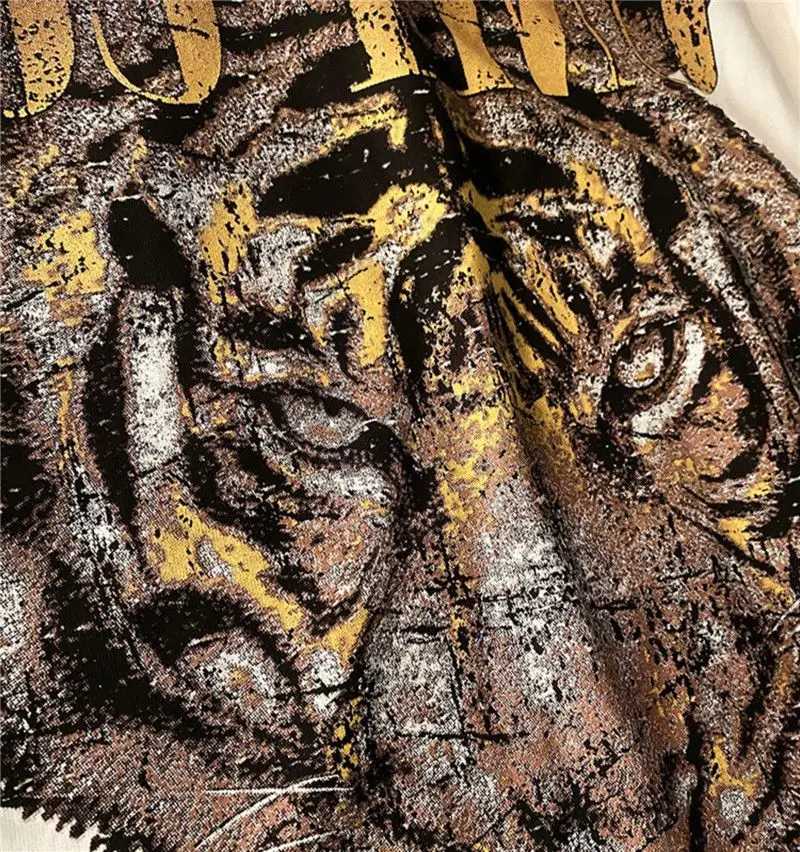 T-shirt à manches courtes imprimé graphique tigre pour femmes et hommes, Streetwear coréen surdimensionné, T-shirt esthétique pour dames, été