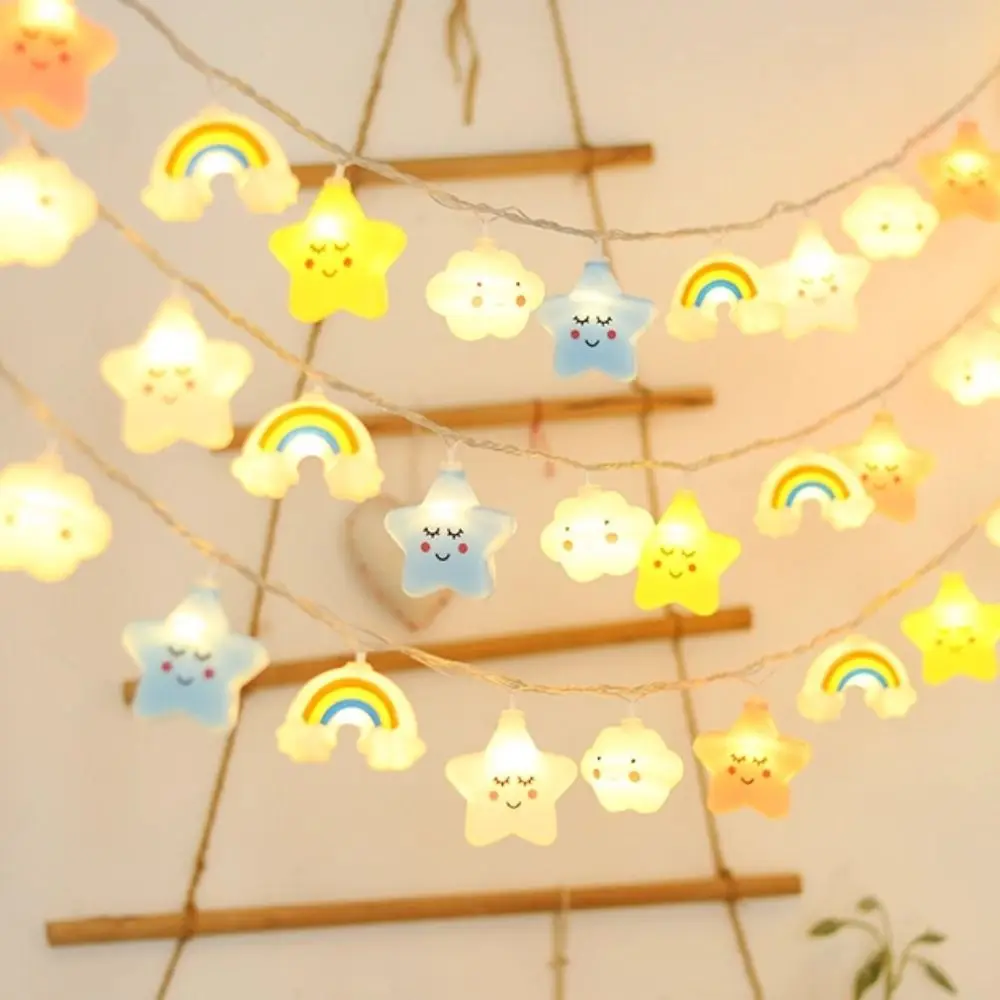 Cloud LED String Lights Waterproof 3M 20LED Star Garland Lamp Creative Cat Paws Atmosphere Light Children's Room Decor
