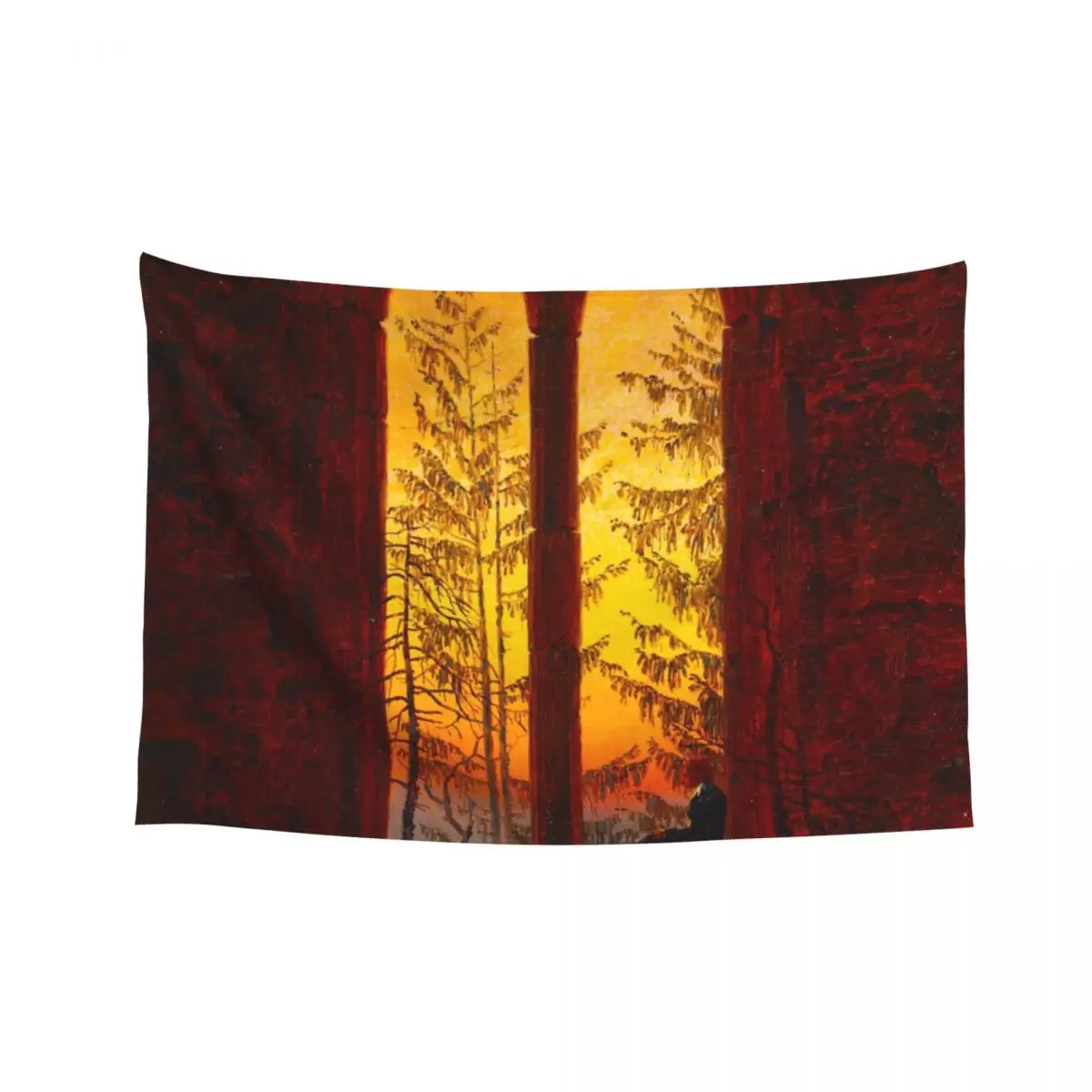 

HD CASPAR DAVID FRIEDRICH - Ruins of the Oybin (Dreamer) 1835 Tapestry Decor For Bedroom Wall Hanging Tapestry