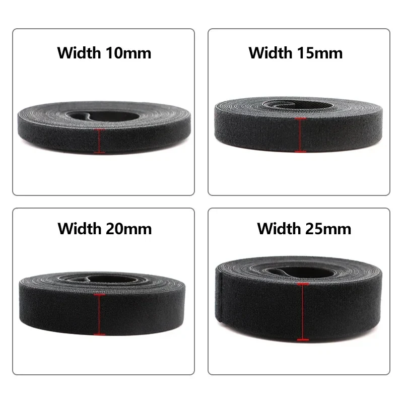 1~40 Rolls Reusable Cable Ties Hook & Loop Bundle Fastener Clip Width 10mm X 5m/roll Wire Holder Management Nylon Strap Organize