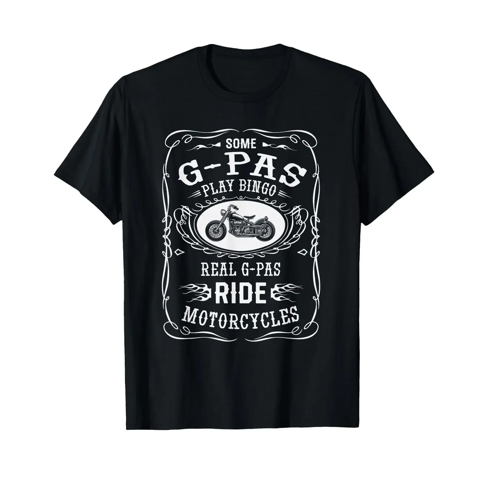 g pa Some Play Bingo I Ride Motorcycle Biker T Shirt vintage Washed Stretched graphic Breathable fashion Soft streetwear