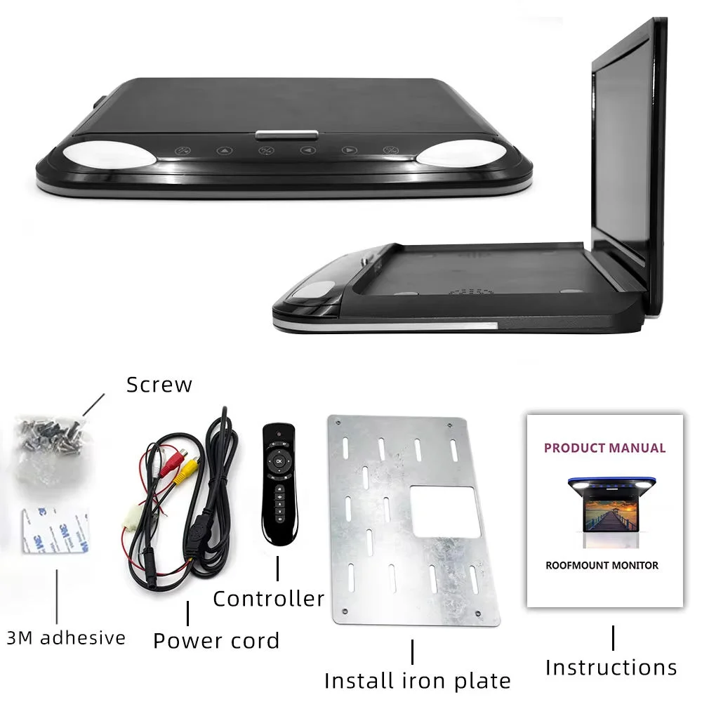 11.6 بوصة IPS شاشة LCD شاشة عرض السقف فليب 4 كور 2 + 32G نظام أندرويد واي فاي التحكم عن بعد USB تلفزيون السيارة العالمي