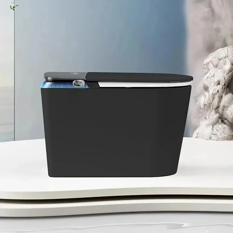 

Полностью автоматический интеллектуальный унитаз со встроенным биде и регулируемым контролем давления, серый.