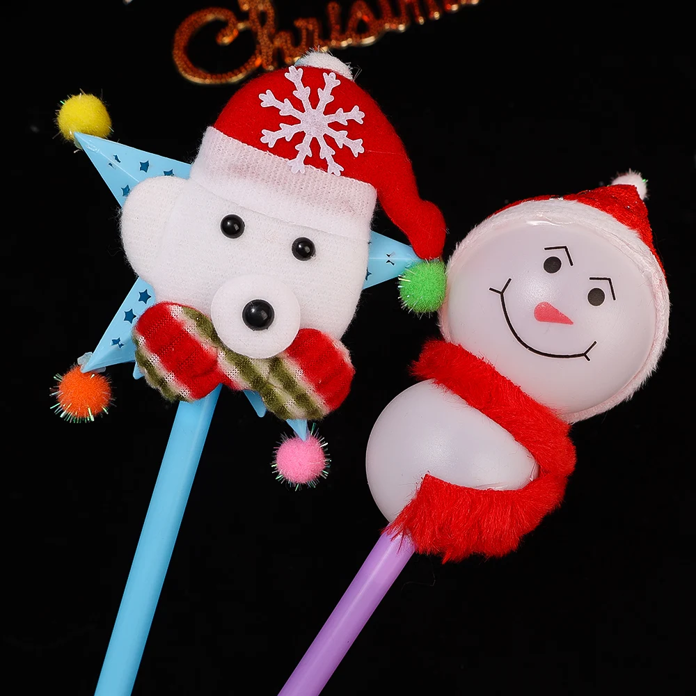 Christmas Glow Hand-held Glow Stick Toys Hollow Santa Claus Flash Stick Holiday Cheer Decoration Props Children Spring Stick Toy