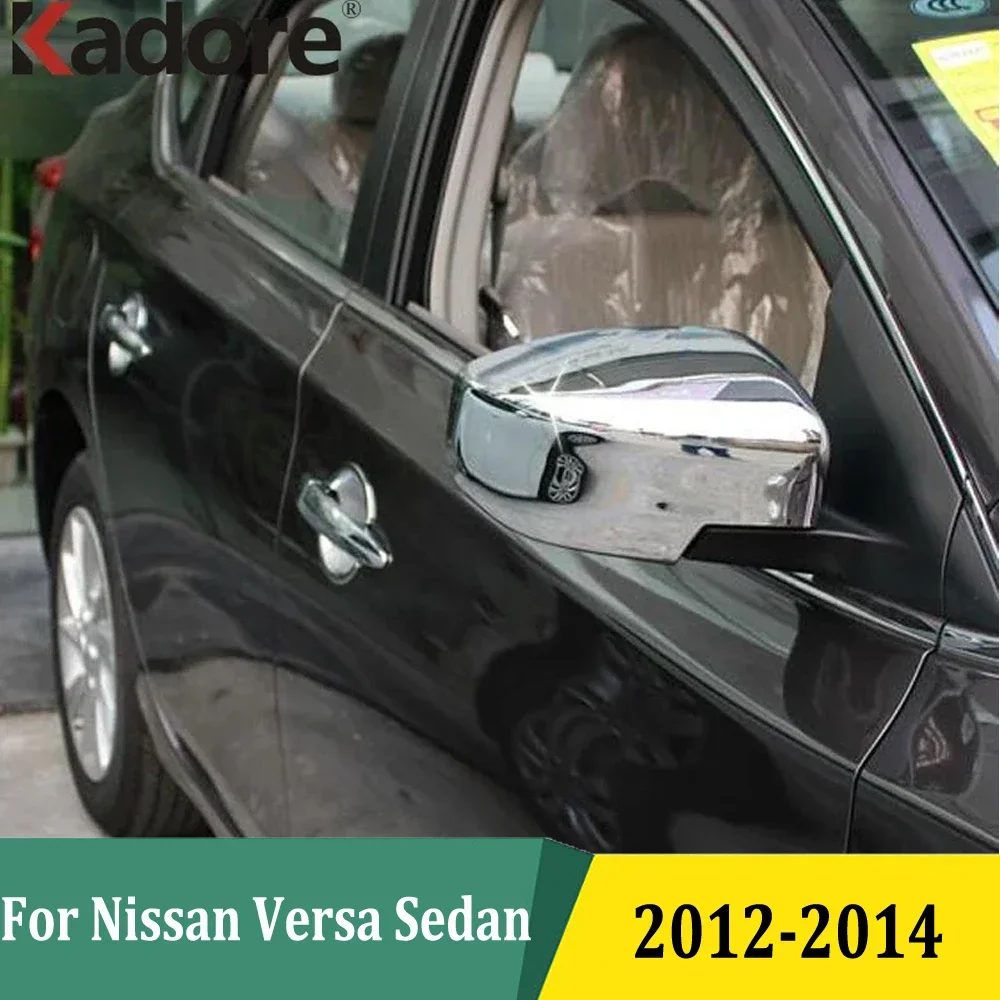 

For Nissan Versa Sedan 2012 2013 2014 Chrome Side Door Mirror Cover Trim Rearview Mirror Caps Car Exterior Accessories