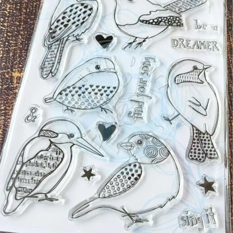 New Birds /Flowers clear stamp   / transparent Clear Silicone Stamp/Seal for DIY scrapbooking/photo album Decorative clear stamp