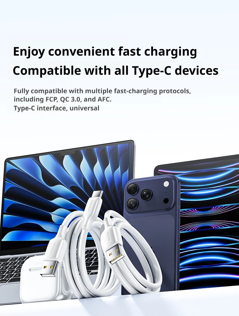 SAMZHE 3A USB-C-Kabel für iPhone 17 16 15 Xiaomi Samsung – Schnelles Ladekabel USB-C-Ladegerät Datenkabel für iPad Poco USB-C – Detail 6