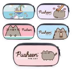 Pusheens Women Office Pencil Case Portable Anime Cartoon Printed Girl Student Pencil Box Back School Supplies Storage Pencil Bag