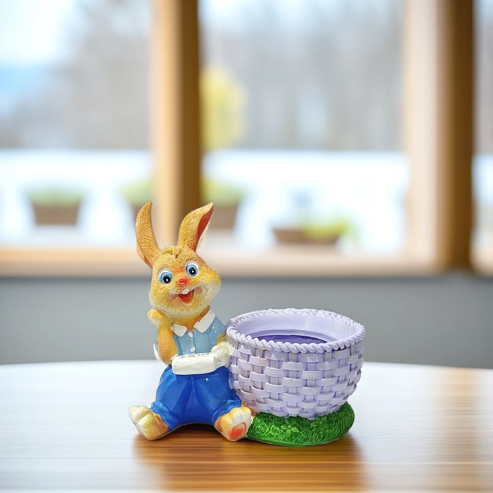 

Cute Rabbit Resin Flowerpot Succulent Planter Cartoon Bunny Pots Home Office Balcony Decor Small Plants Gardening Accessories