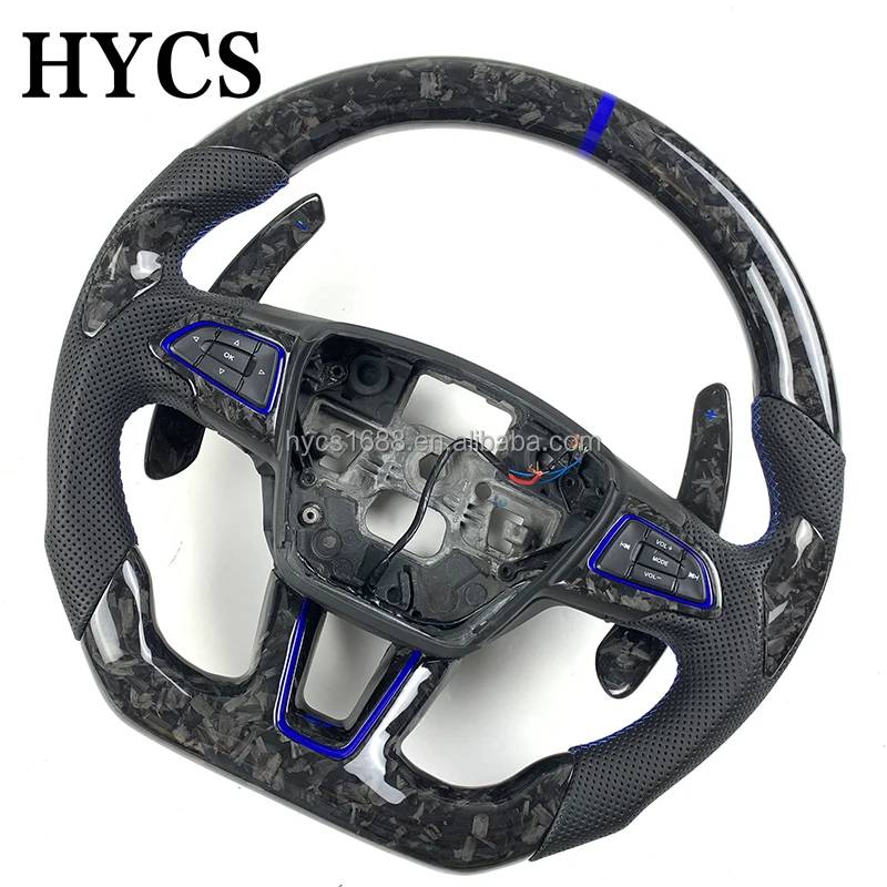 Auto Parts Forged Carbon Fiber Steering Wheel for Ford Focus MK3 ST RS Model Without airbags