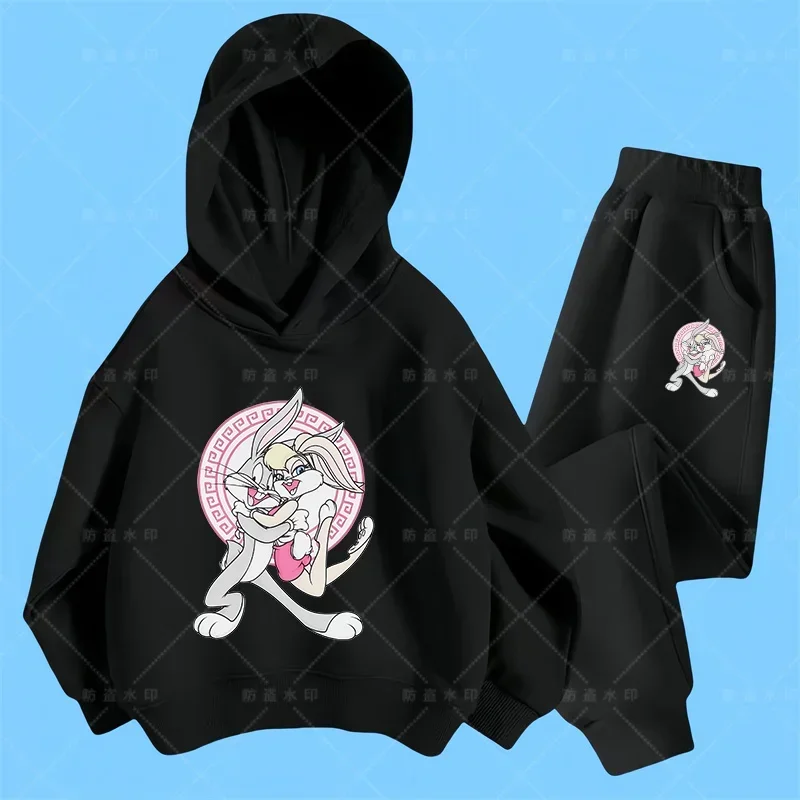 Bugs Bunny Spring Autumn Children Clothing Suit Baby Boys Girls Clothes Kids Sport Hoodies Pants 2Pcs Sets Toddler Tracksuits