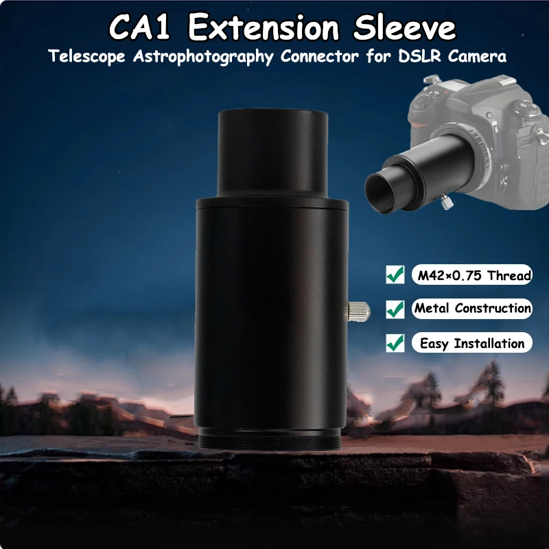 

Удлинительная трубка CA1 M42*0,75 мм, соединитель для фотосъемки, цельнометаллический Т-образный адаптер для крепления камеры DSLR, аксессуары для астрономического телескопа