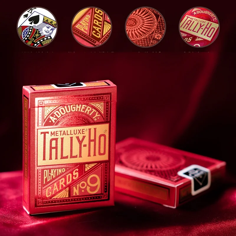 Tally-Ho Metalluxe-cartas de juego USPCC, juegos de cartas de baraja azul/roja, trucos de magia, accesorios para mago