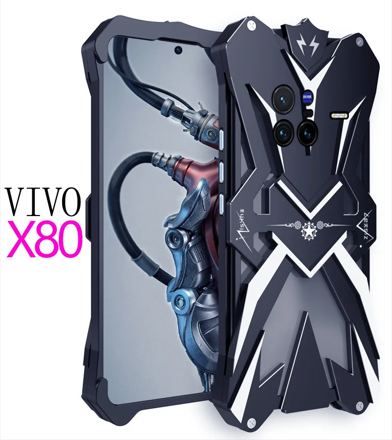 

Original Zimon Metal Luxury New Thor Heavy Duty Armor Metal Aluminum Phone Case Covers For Vivo X80 Pro Cases Cover