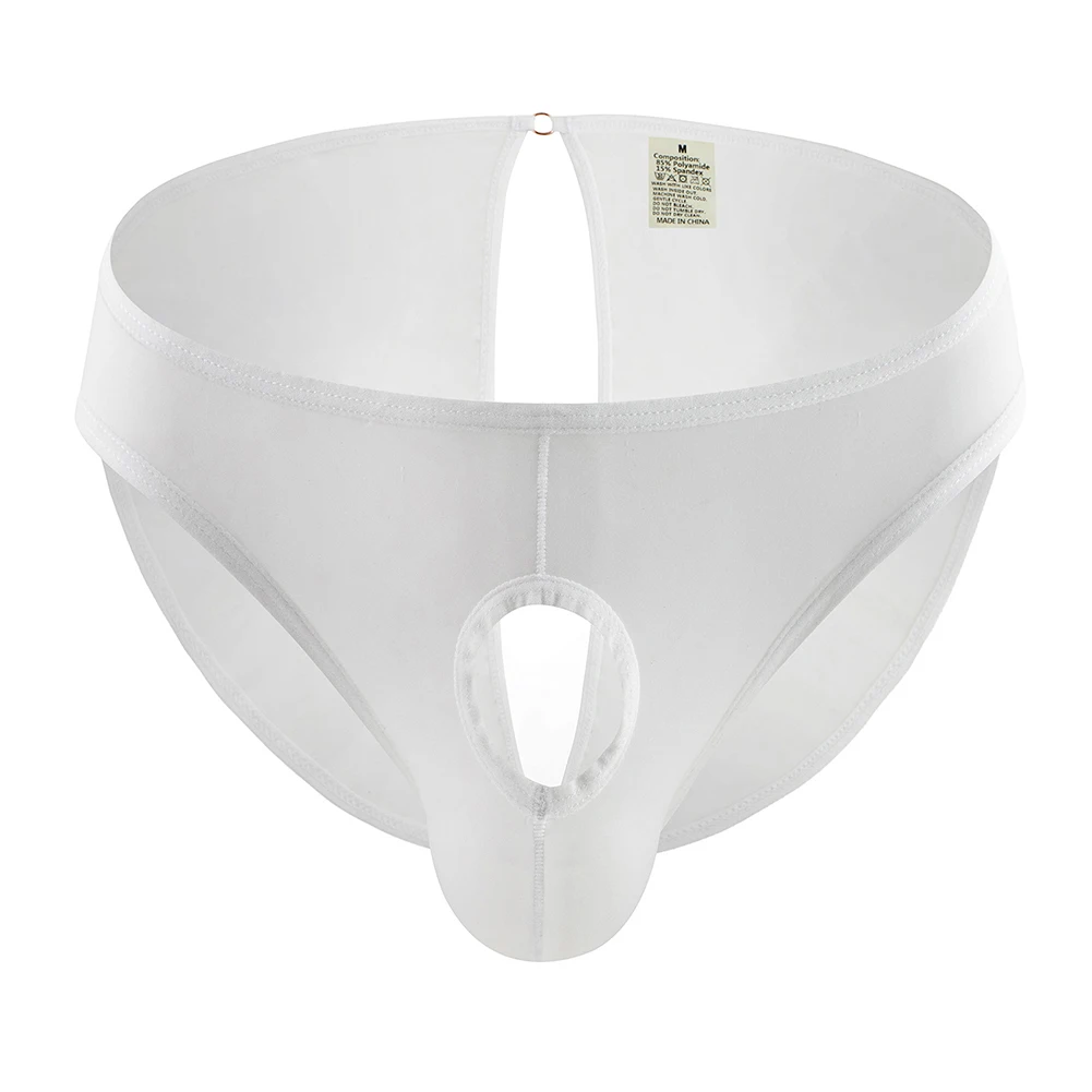 Hot Fashion Underwear Sleepwear Ice Silk Knickers Open Crotch Panties Plus Size Sexy Shorts Sissy Boxer Briefs image 2