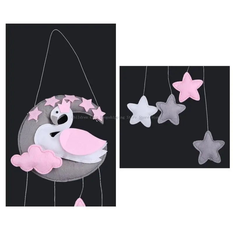 Baby Crib Non-woven Moon Stars Wind Kids Room Ceiling Mobile Hanging Decorations Shower Gift