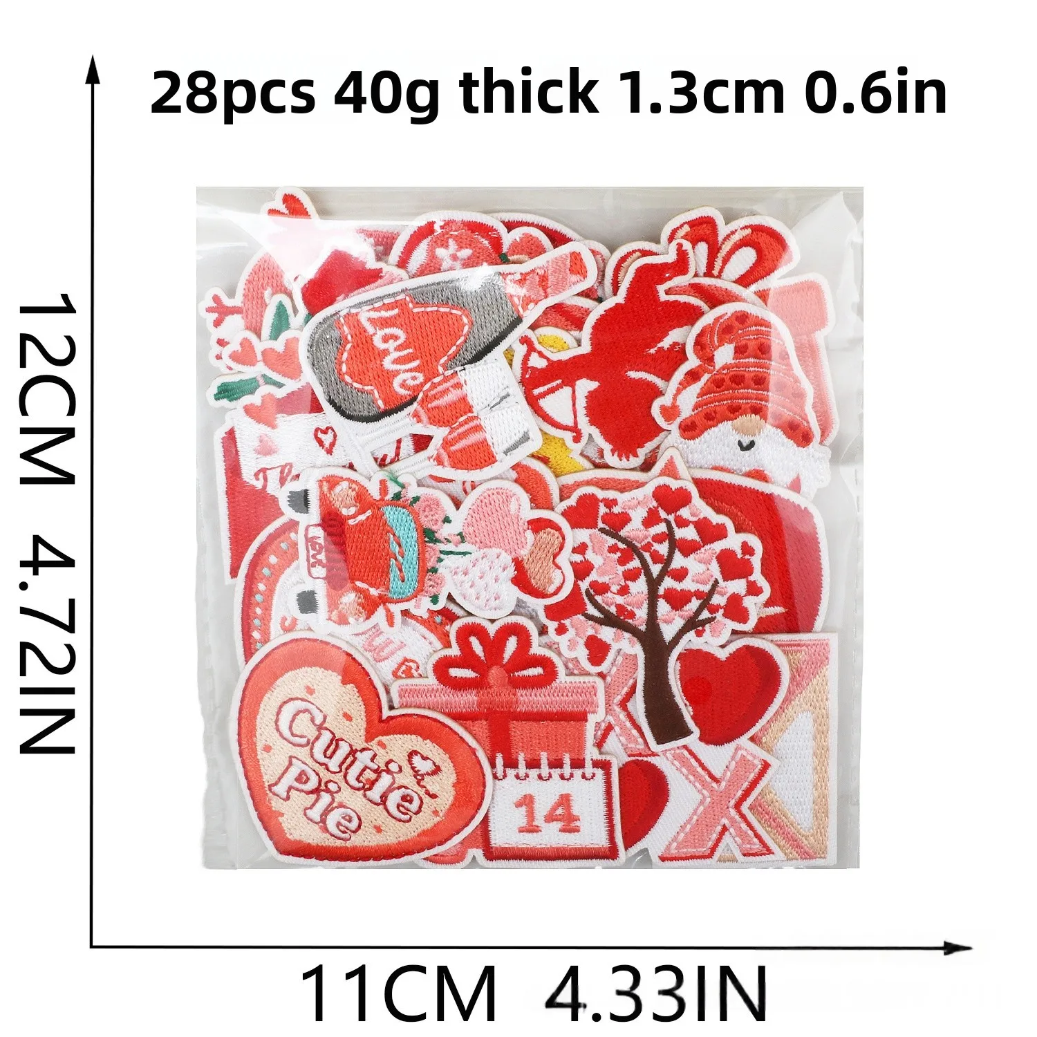 1PCS/SET Hairpin Cupid Patch Embroidery Sewing Accessories Valentine's Day Bag Decoration Kiss  Iron on Transfers for Clothing