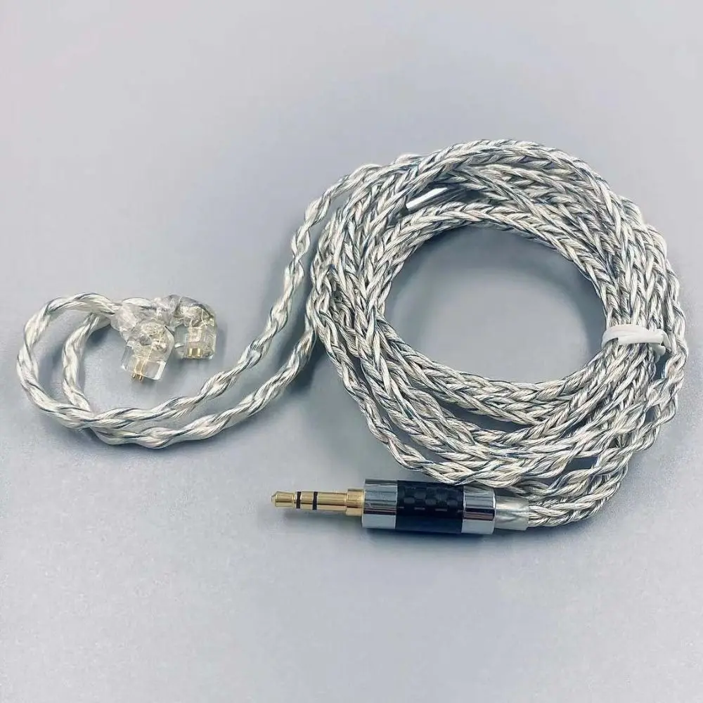 

784 Cores KZ Earphones Cable Silver Plated Uparade Cable KZ Headphone Cord Replacement Silver Blue Hybrid Headset Wire KZ