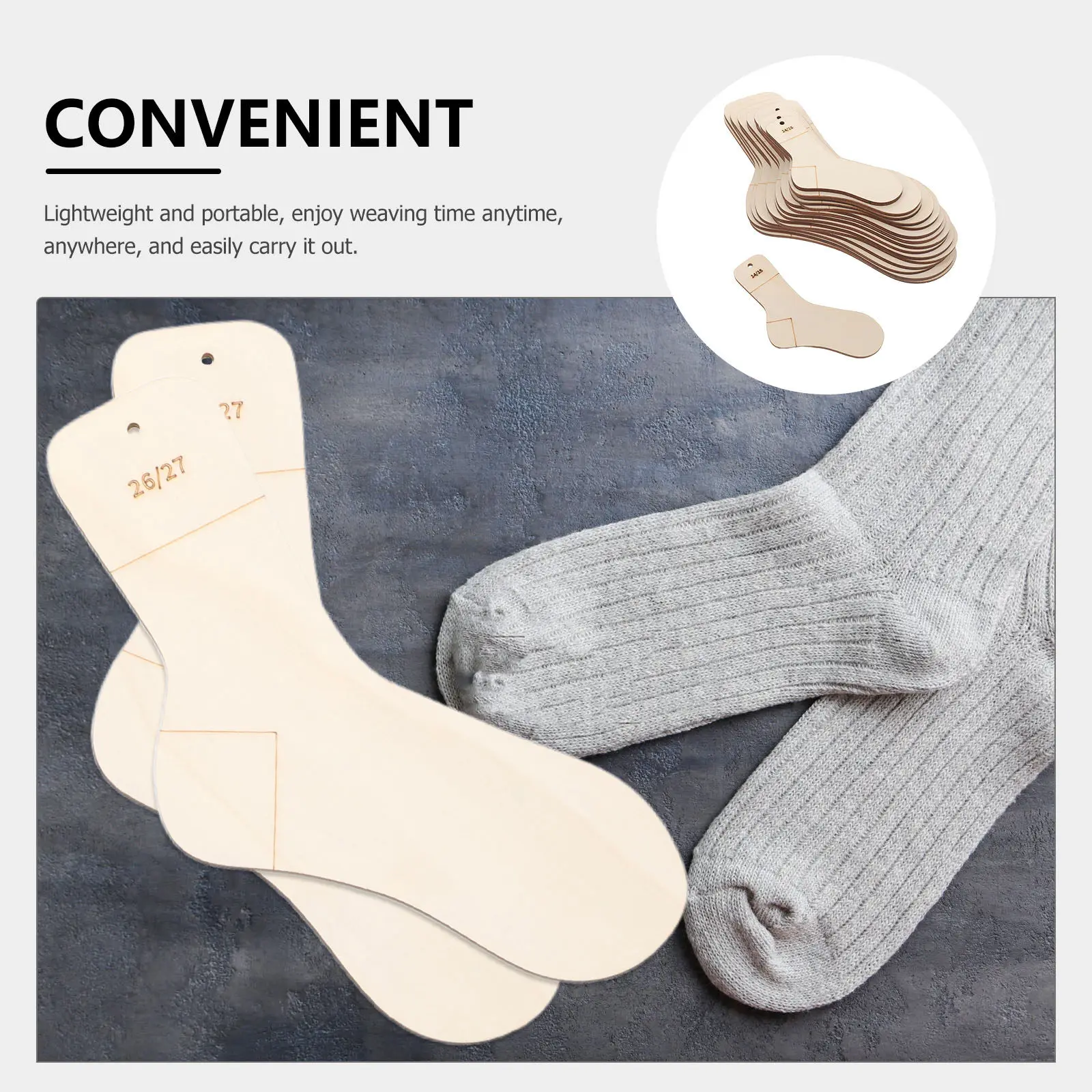 16Pcs Natural Wood Sock Blocking Molds Knit Crochet Sock Forms Stretchers for Consistent Shape Display Comfortable Craft Time