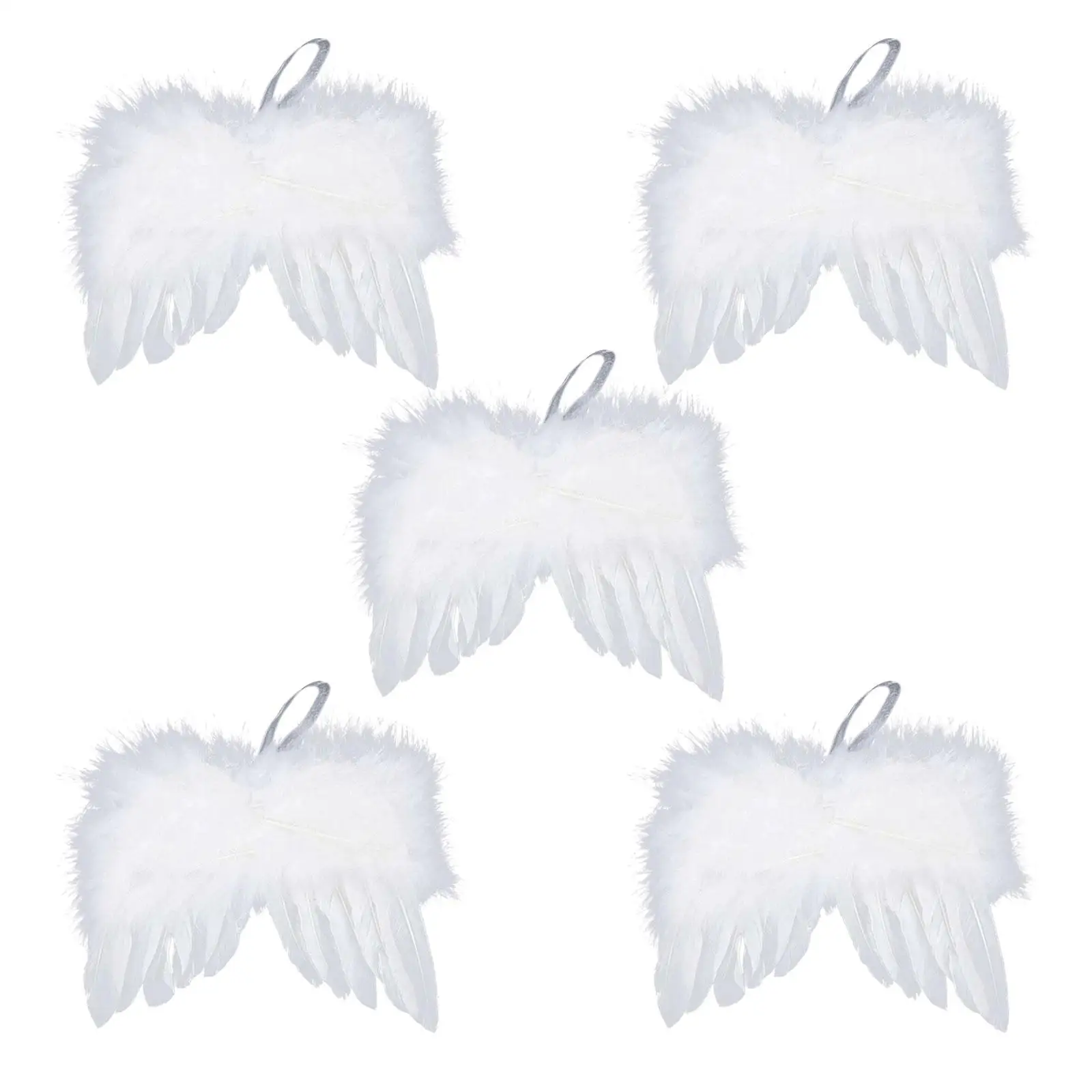 5 Pieces Mini Feather Wing Hanging Ornament Angel Feather Wing for Party Arrangement DIY Craft Christmas Tree Party Festival