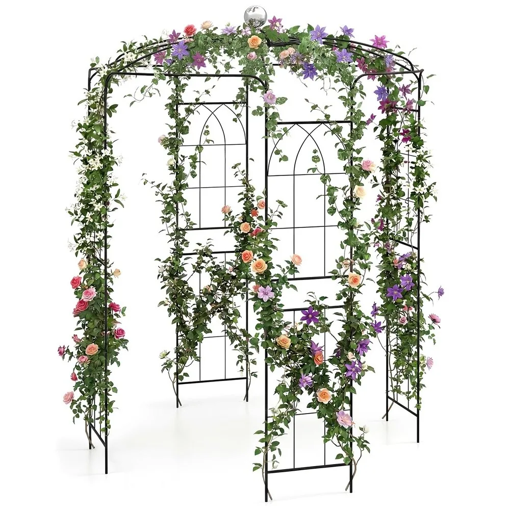 Metal Birdcage Shape Gazebo 9.3' H x 6.5' W Garden Arbor