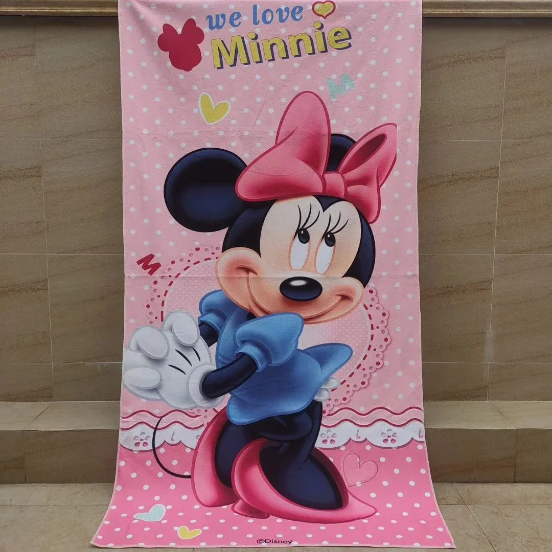 Cartoon Cute Mickey Minnie Mouse Baby Boy Girl Bath Towels 75X150cm Love Microfibre Home Wash Kids Adult Beach Swimming Towel