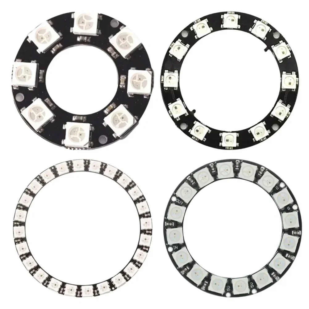 個別のアドレス指定可能なRGBLEDリング-ws2812用neopixelリング、フルカラードライバーランプ、ポータブル照明アクセサリー、5v