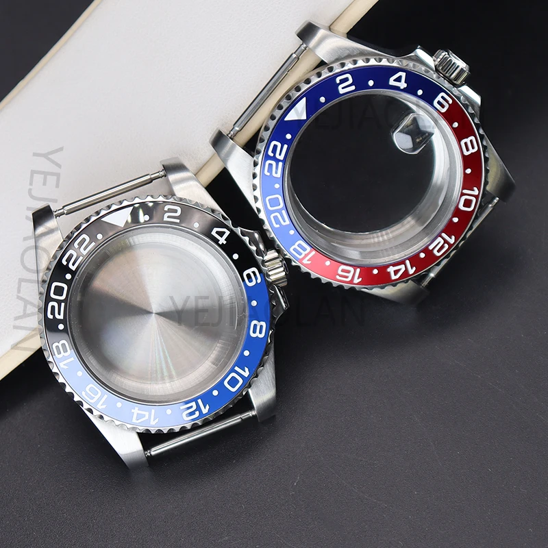 40mm Watch Case Gmt-master For Seiko nh34 nh35 nh36/38 Miyota 8215 Eta 2824 Movement 28.5mm Dial Waterproof Ceramic Bezel Insert