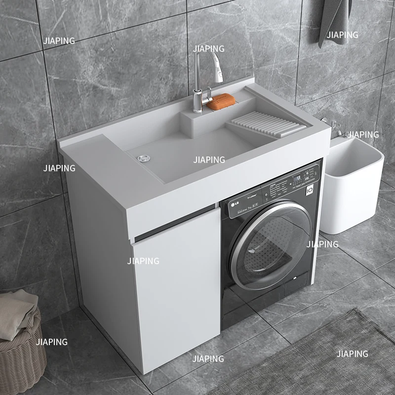 

Suitable for small apartment washing machine cabinet overall combination hand and face pool integrated basin