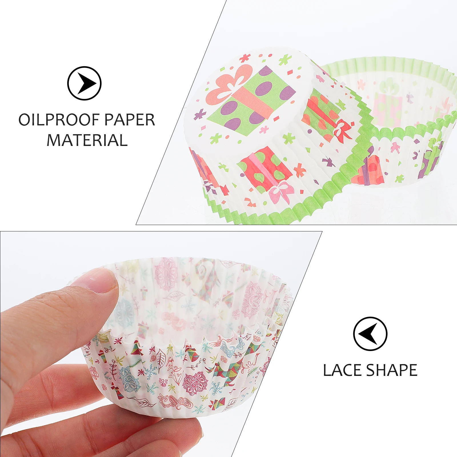 

500Pcs High-Quality Heat-Resistant Disposable Christmas Cake Cups Greaseproof Creative Exquisite