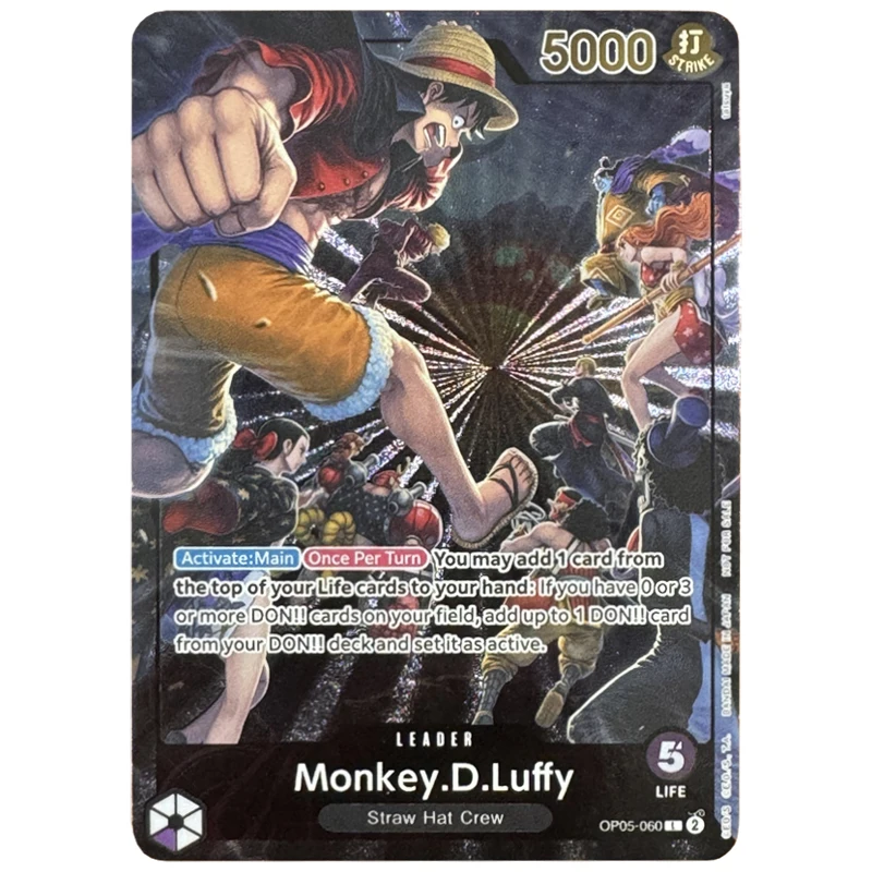 Diy Self Made One Piece Luffy English Texture Flash Cards OPCG Single Card Classic Game Anime Collection Cards Gift Toys