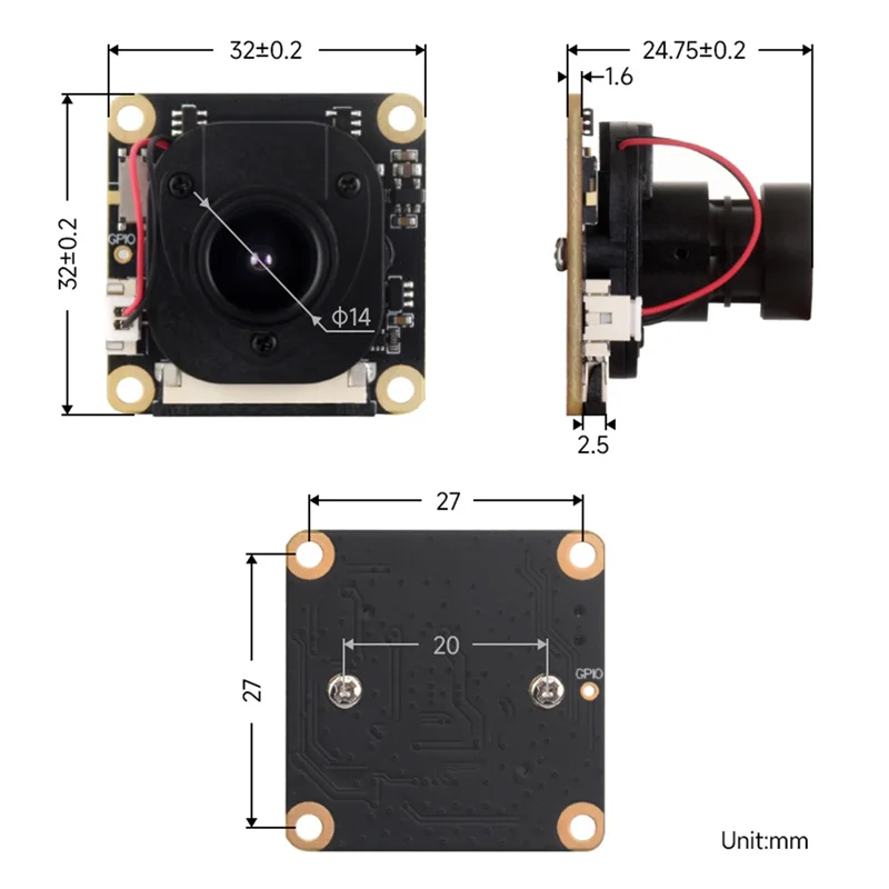 Telecamera IR-CUT A25P IMX290-83, sensore telecamera Starlight, fuoco fisso, 2MP, per Raspberry PI 4B/3B+ /3A+/Zero/Zero 2 W