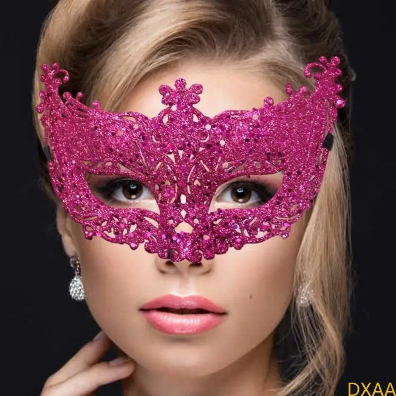 Maschera mascherata da paillettes DXAA Maschera veneziane per donne maschera da festa Halloween a metà facciata maschera per