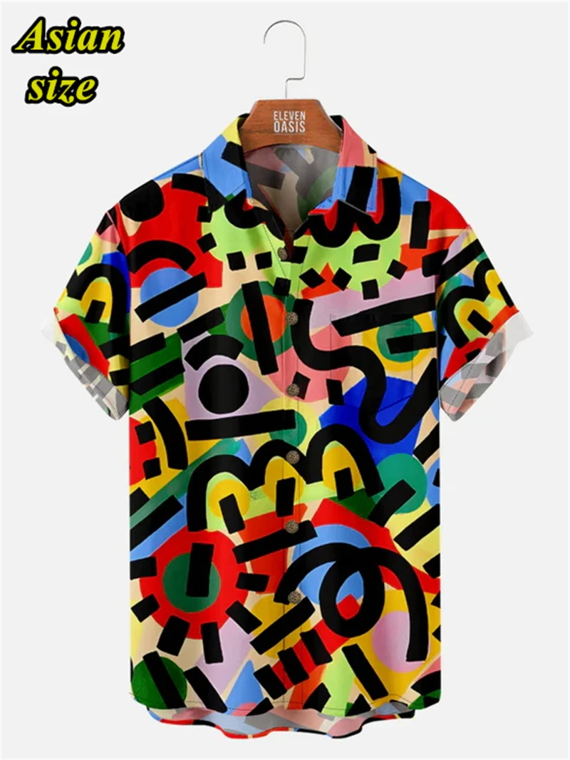 3D Print Graffiti Art Graphic Shirts For Men Women Fashion Artist Short Sleeve Lapel Button Men Shirts Hawaiian Casual Blouse