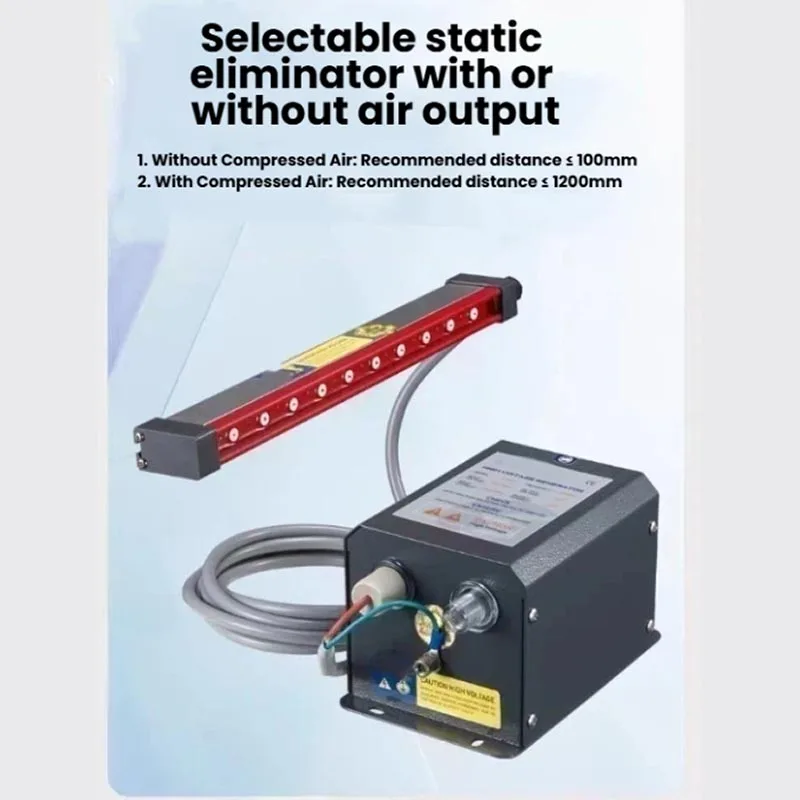 100mm/160mm AC Static Elimination Ion Air Bar Kit Industrial Anti-Static Ionizer Bar Power Supply Set Anti Dust Static Remover